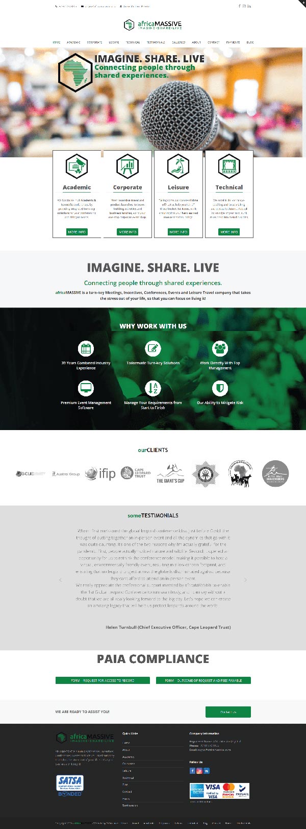 AfricaMassive Website by M-Squared Designs.  Web & Hosting.