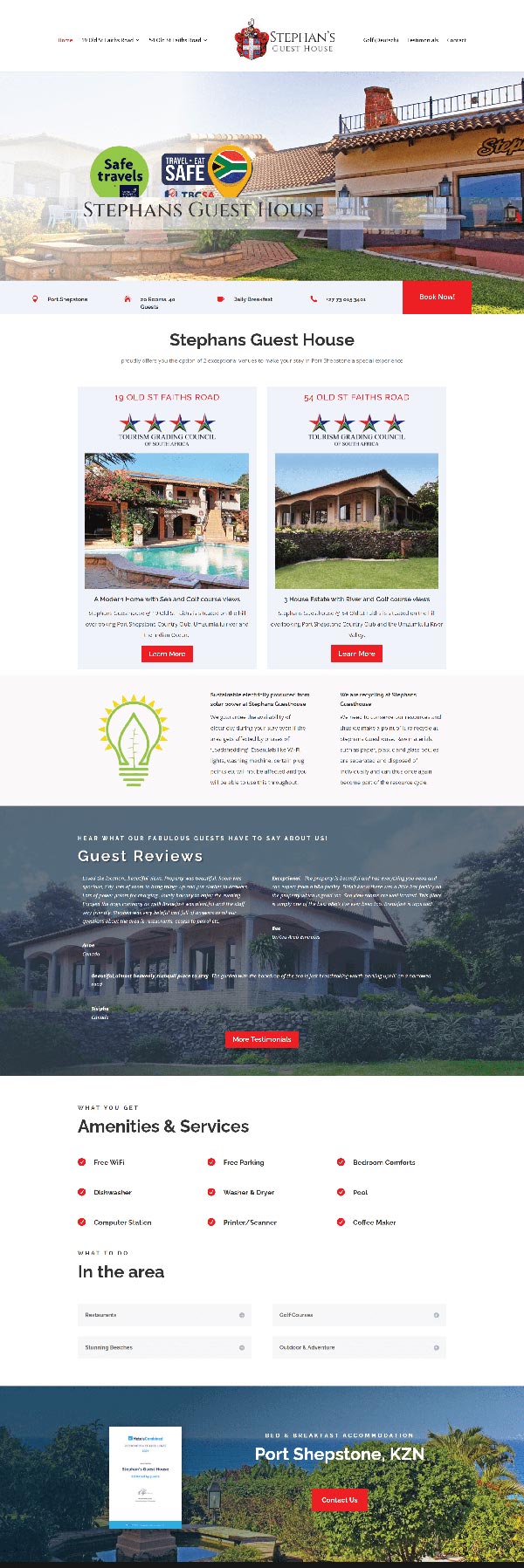 Stephans Guest House Website by M-Squared Designs.  Web & Hosting.