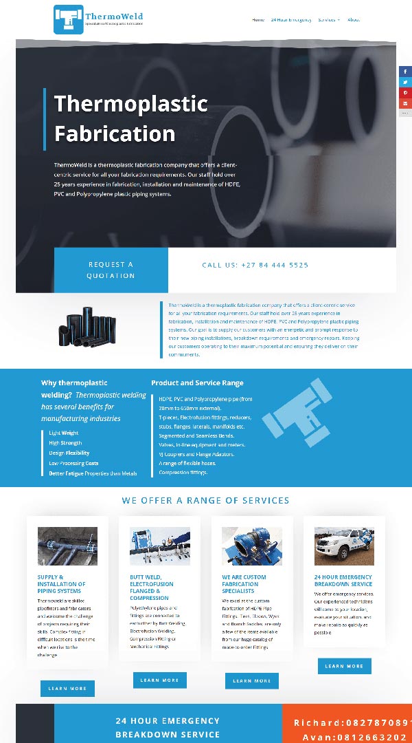 ThermoWeld Website by M-Squared Designs.  Web & Hosting.
