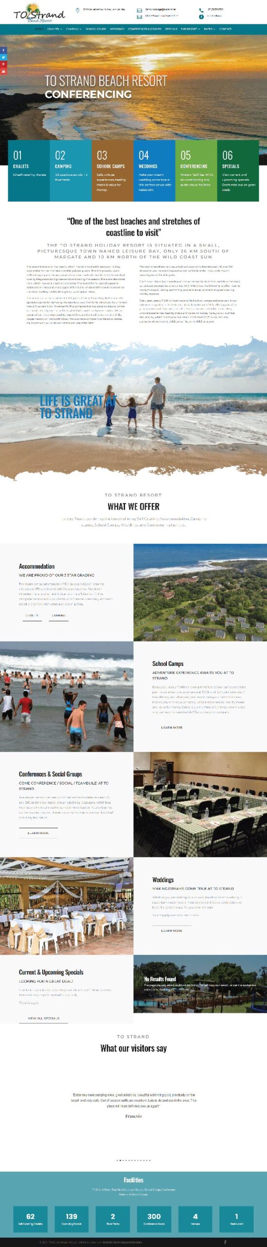 To Strand Beach Resort Website by M-Squared Designs.  Web & Hosting.