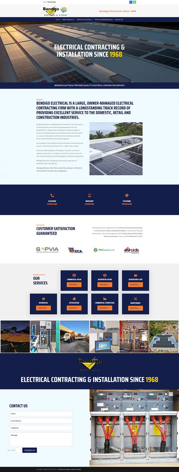 Bendigo Electrical Website by M-Squared Designs.  Web & Hosting.