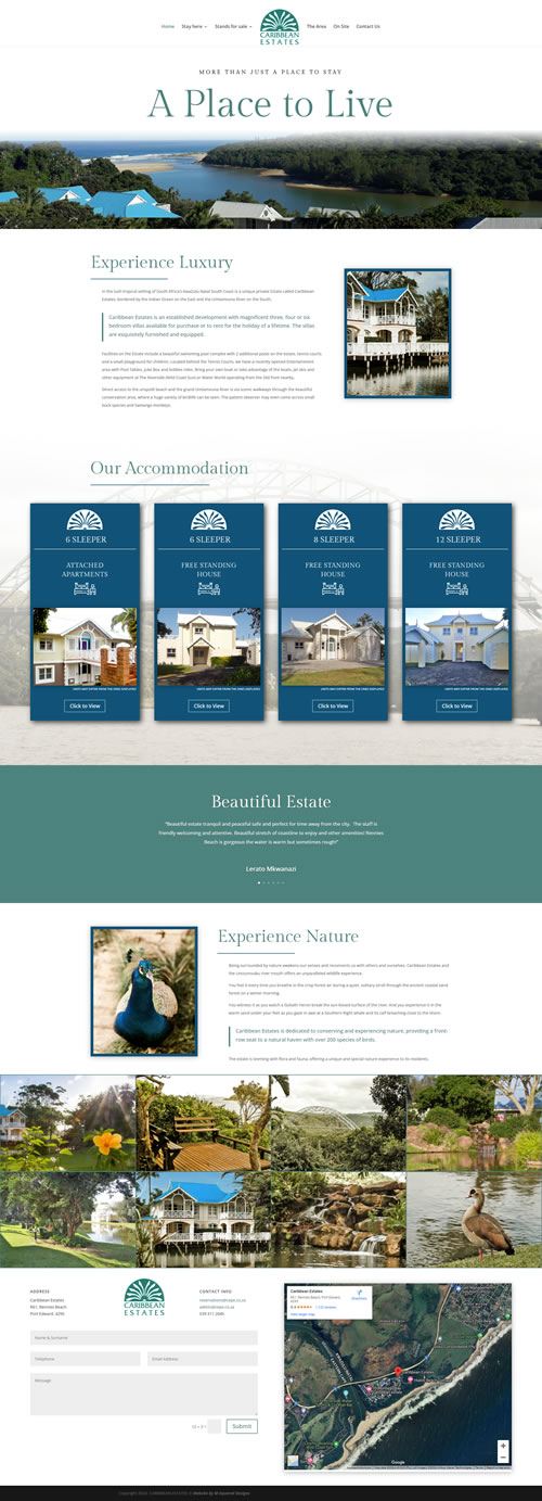 Caribbean Estates Website & Hosting by M-Squared Designs.  Web & Hosting.