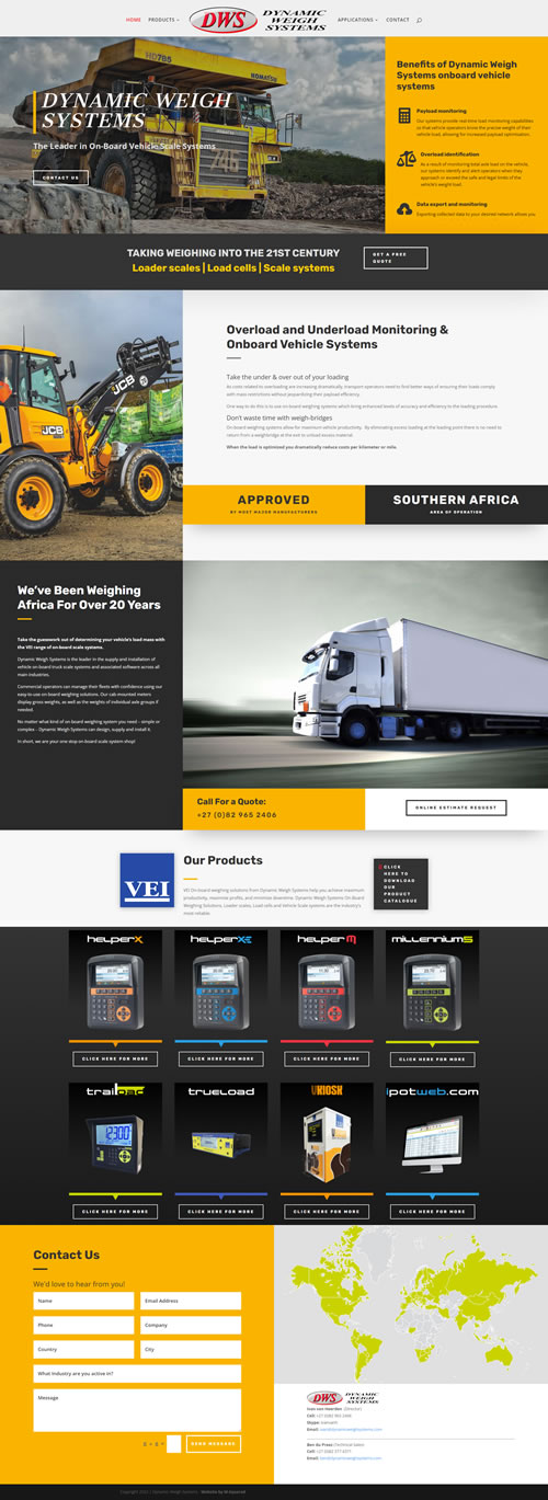 Dynamic Weigh Systems Website by M-Squared Designs.  Web & Hosting.