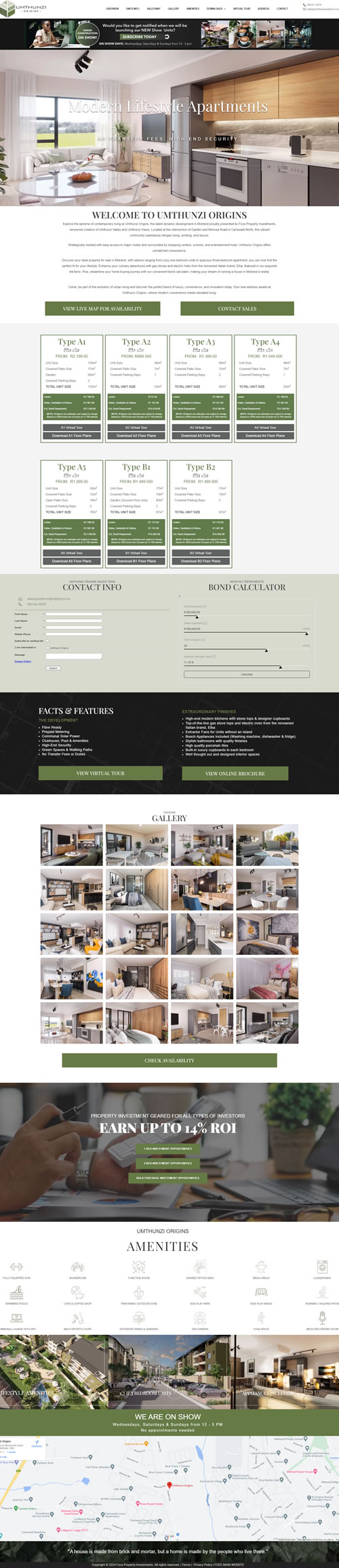Umthunzi Origins Landing Page Website by M-Squared Designs.  Web & Hosting.